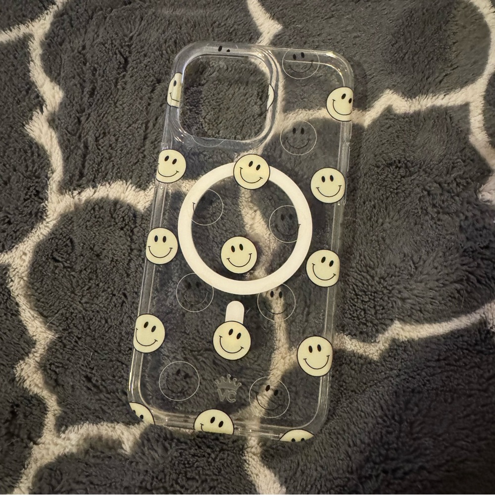 Velvet Cavier Clear Smiley Case